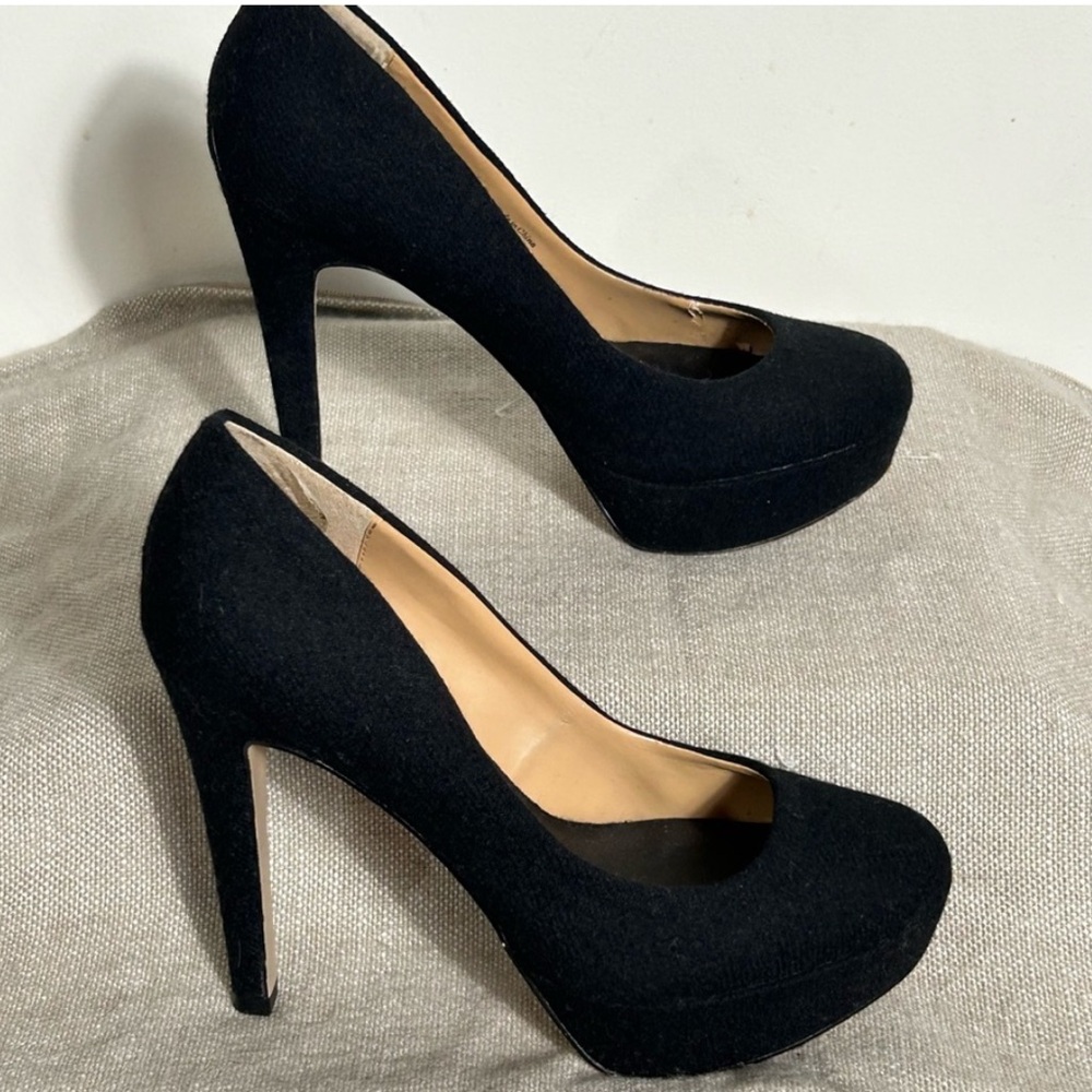 Dolce Vita Black Suede Platform Heels